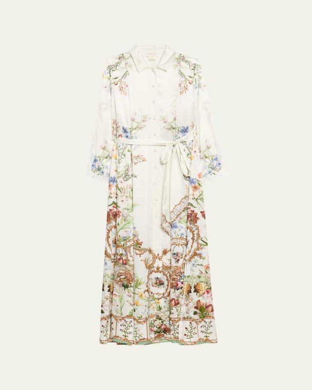 Dressing Room Drama Printed Trench Shirtdress